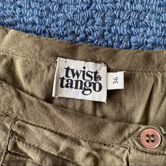 🍃 TWIST & TANGO OLIVE GREEN CASUAL LOOSE FIT COTTON TUNIC TOP/DRESS! - Picture 6 of 9